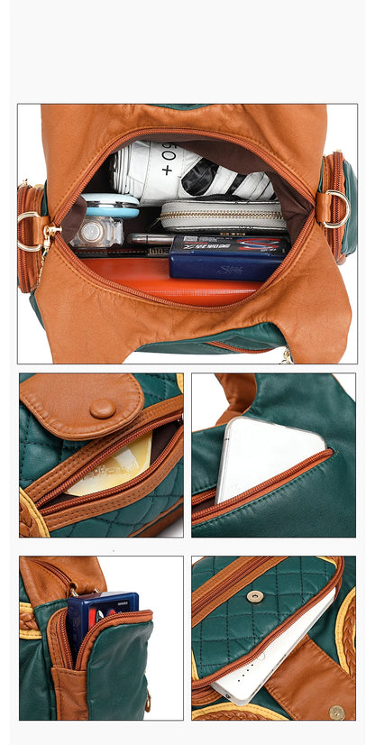 🍒Womens high quality handbags soft pu leather crossbody designer bag shoulder tote fashion luxury female  Get Happy With A Zippy Snappy