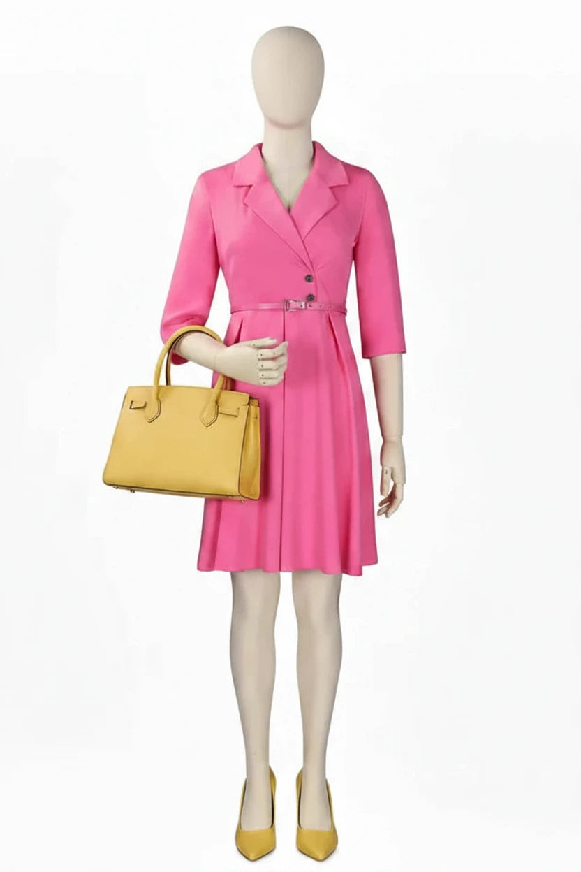 🍒High quality work dresses fit and flare women casual v-neck pleated outfit stretch fabric elegant office wear smart casual clothes Fit This Flare Into Your Wardrobe