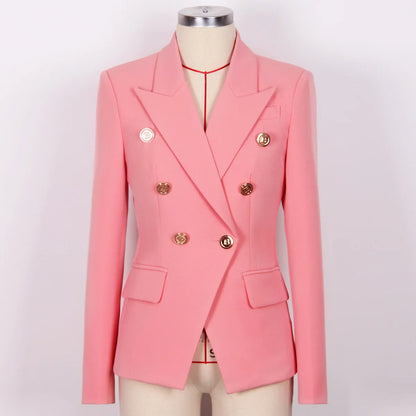 🍒Blazers high quality double breasted women's suit jacket for office use formal business wear  slim fit outerwear occasion wear Look Blazing Hot