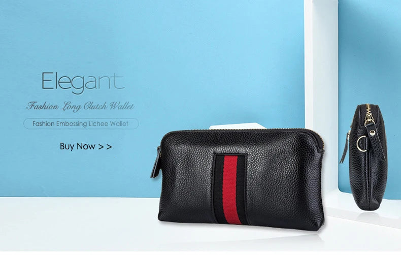 🍒Genuine leather clutch bag women’s zipper handbag cowhide wrist bag for women casual wrist let pouch smart casual accessories Dont WRIST Missing This, BAG It Now