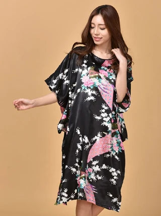 🍒丝滑睡衣丝绸人造丝长袍透气宽松居家服睡裙彩色睡衣亮泽居家服长衫浴袍在丝滑SinkySilks中闪耀