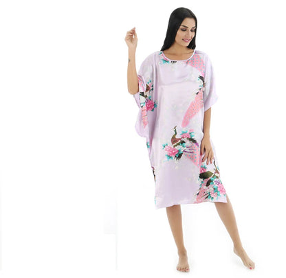 🍒丝滑睡衣丝绸人造丝长袍透气宽松居家服睡裙彩色睡衣亮泽居家服长衫浴袍在丝滑SinkySilks中闪耀