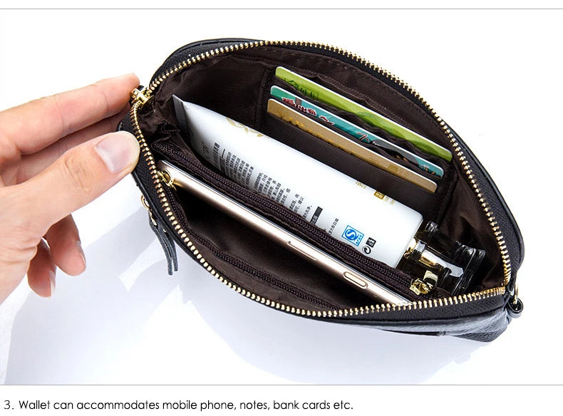🍒Genuine leather clutch bag women’s zipper handbag cowhide wrist bag for women casual wrist let pouch smart casual accessories Dont WRIST Missing This, BAG It Now