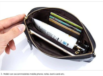 🍒Genuine leather clutch bag women’s zipper handbag cowhide wrist bag for women casual wrist let pouch smart casual accessories Dont WRIST Missing This, BAG It Now