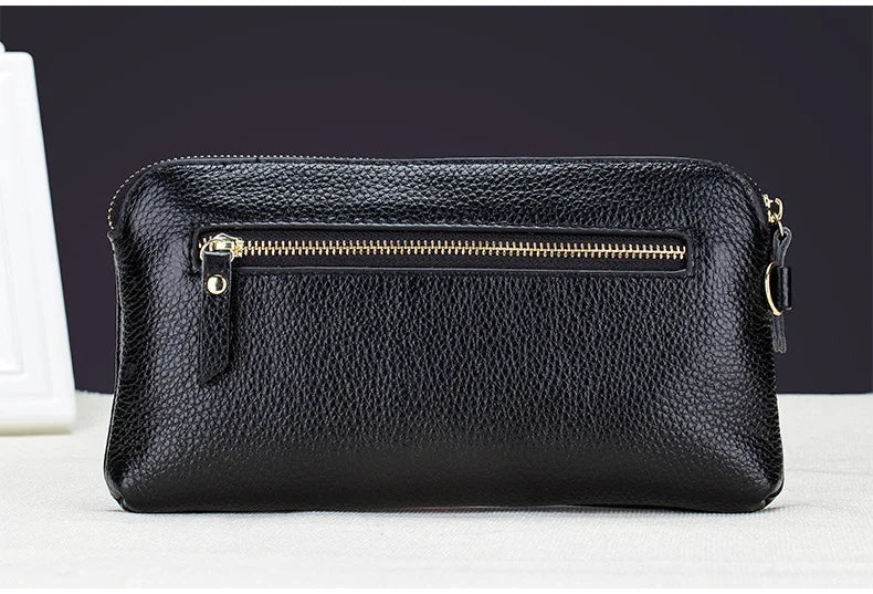 🍒Genuine leather clutch bag women’s zipper handbag cowhide wrist bag for women casual wrist let pouch smart casual accessories Dont WRIST Missing This, BAG It Now