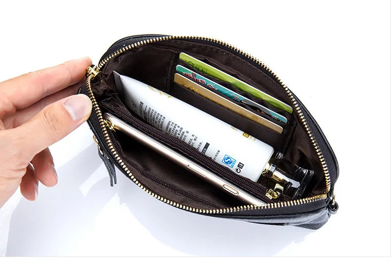 🍒Genuine leather clutch bag women’s zipper handbag cowhide wrist bag for women casual wrist let pouch smart casual accessories Dont WRIST Missing This, BAG It Now