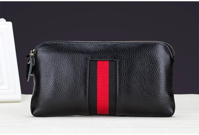 🍒Genuine leather clutch bag women’s zipper handbag cowhide wrist bag for women casual wrist let pouch smart casual accessories Dont WRIST Missing This, BAG It Now