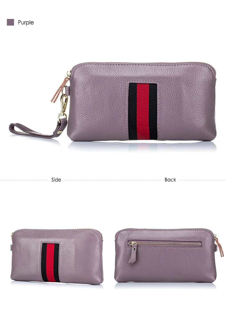 🍒Genuine leather clutch bag women’s zipper handbag cowhide wrist bag for women casual wrist let pouch smart casual accessories Dont WRIST Missing This, BAG It Now