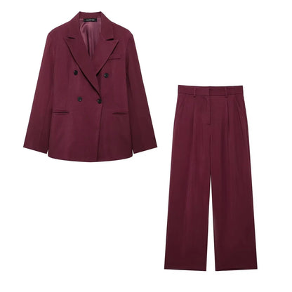 🍒Suit women's 2-piece suit for office wear exquisite button  jacket retro long-sleeve jacket  blazer+pants sets JACK Up Your Wardrobe With This K' IT