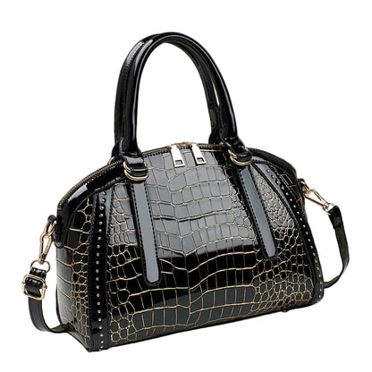 🍒Luxury designer handbag for women trendy ladies crossbody bag large capacity pu Leather crocodile effect crossbody bag  Fashion accessories  Cool Croco Gold Should  ‘