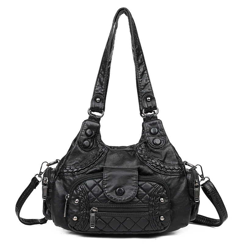 🍒Womens high quality handbags soft pu leather crossbody designer bag shoulder tote fashion luxury female  Get Happy With A Zippy Snappy