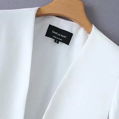 🍒Jacket spring autumn suit jacket for women cardigan Jacket open sleeves V-neck cape casual loose clothing summer office wear You Cant Blanc This Black Aw-'white