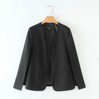 🍒Jacket spring autumn suit jacket for women cardigan Jacket open sleeves V-neck cape casual loose clothing summer office wear You Cant Blanc This Black Aw-'white