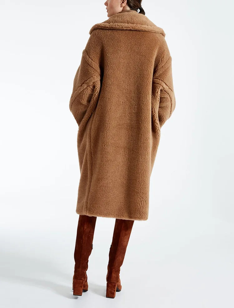 🍒Women winter faux fur coat winter long women female thick teddy bear outerwear Casual loose oversize outdoor wear Bear Winter With A Teddy