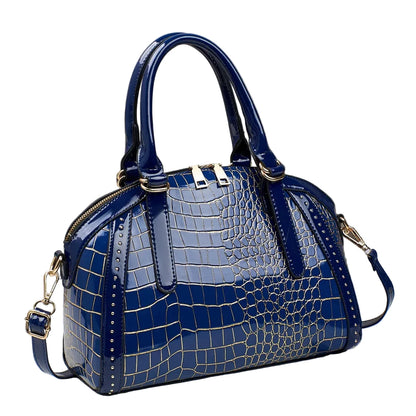 🍒Luxury designer handbag for women trendy ladies crossbody bag large capacity pu Leather crocodile effect crossbody bag  Fashion accessories  Cool Croco Gold Should  ‘