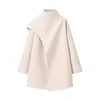 🍒French style coat mid length Women's autumn winter clothing sweet simple outerwear high collar scarf jacket fashion  loose casual clothing Feel Positive In This Over Shoulder