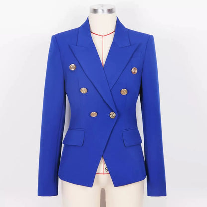 🍒Blazers high quality double breasted women's suit jacket for office use formal business wear  slim fit outerwear occasion wear Look Blazing Hot