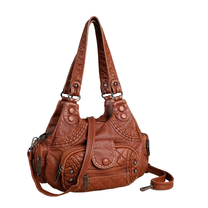 🍒Womens high quality handbags soft pu leather crossbody designer bag shoulder tote fashion luxury female  Get Happy With A Zippy Snappy