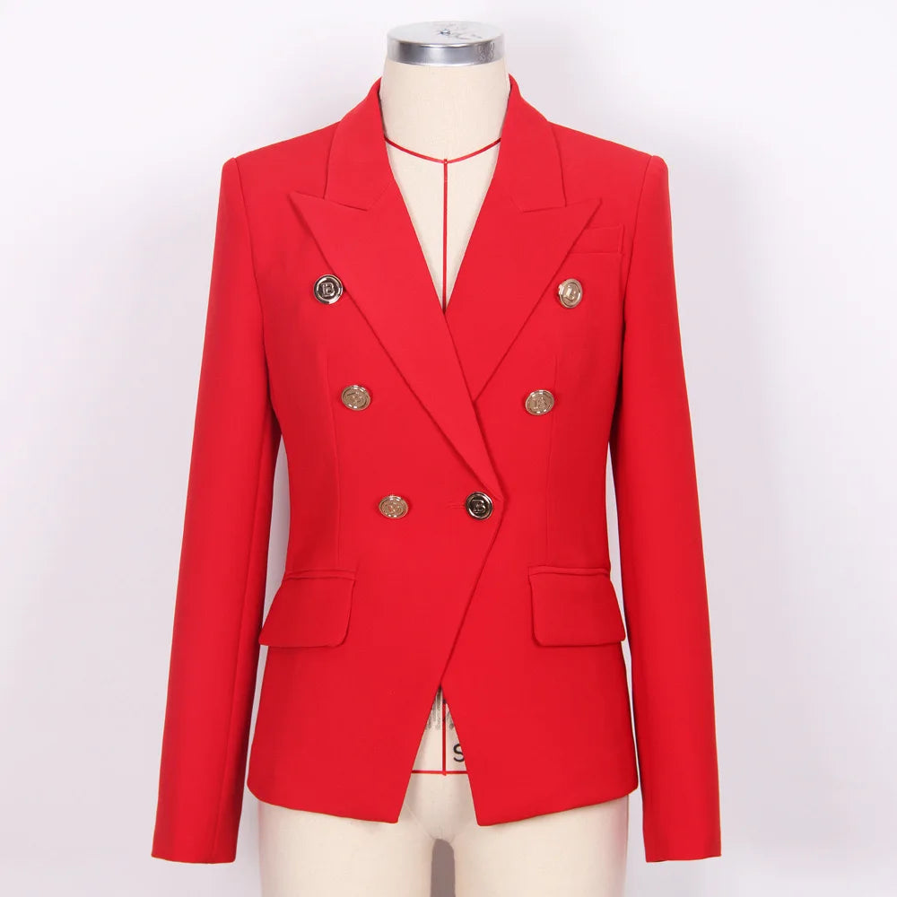 🍒Blazers high quality double breasted women's suit jacket for office use formal business wear  slim fit outerwear occasion wear Look Blazing Hot