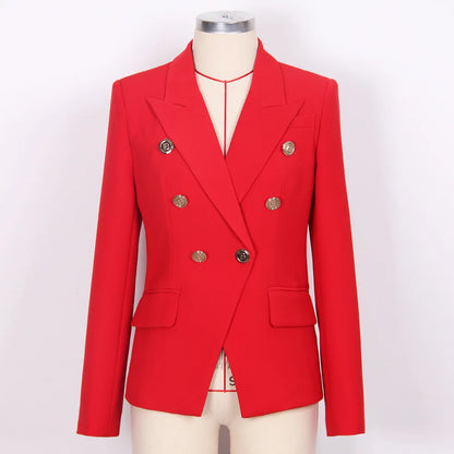 🍒Blazers high quality double breasted women's suit jacket for office use formal business wear  slim fit outerwear occasion wear Look Blazing Hot