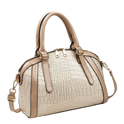 🍒Luxury designer handbag for women trendy ladies crossbody bag large capacity pu Leather crocodile effect crossbody bag  Fashion accessories  Cool Croco Gold Should  ‘
