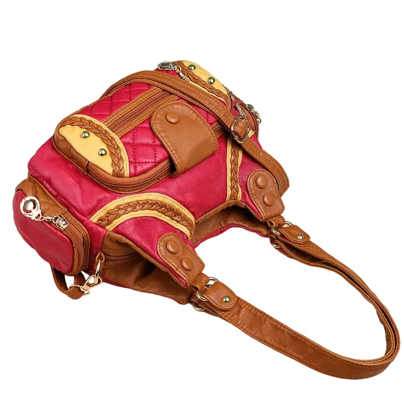 🍒Womens high quality handbags soft pu leather crossbody designer bag shoulder tote fashion luxury female  Get Happy With A Zippy Snappy