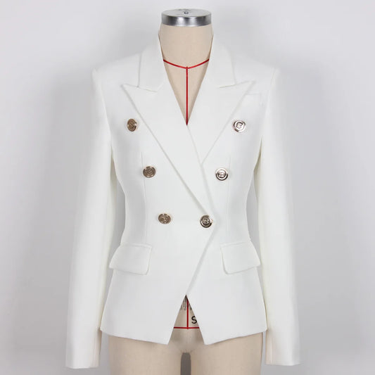 🍒Blazers high quality double breasted women's suit jacket for office use formal business wear  slim fit outerwear occasion wear Look Blazing Hot