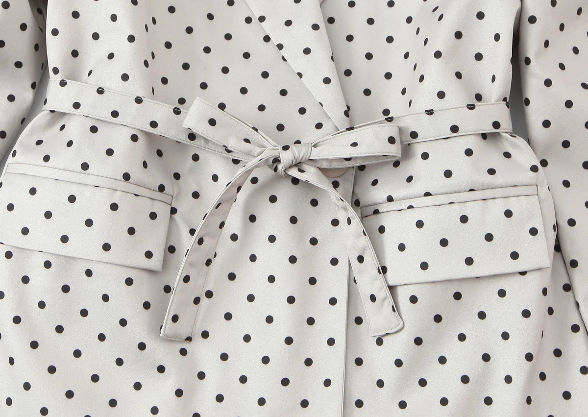 🍒Polka dot suit jacket for spring summer european and american versatile polka dot women’s fashion smart casual outdoor wear clothing cap sleeve style slim fit occasion wear   Cop This Casu ’‘Casion Cap