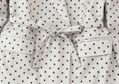 🍒Polka dot suit jacket for spring summer european and american versatile polka dot women’s fashion smart casual outdoor wear clothing cap sleeve style slim fit occasion wear   Cop This Casu ’‘Casion Cap