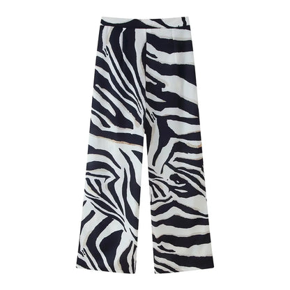 🍒Gemaklike wyebeenbroek vir vroue met sebradrukstrepe, 'n oesjaarstyl, hoë middellyf en enkelhoogte, vir strandvakansies, partytjies en spesiale geleenthede.