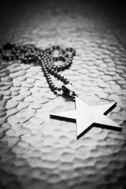 🍒Titanium stainless steel star pendant necklace creative star men/Women gift party Jewellery smart casual jewellery Slick Silver Star