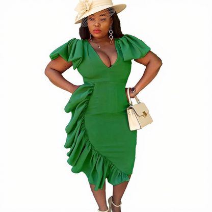🍒Womens ruched dress spring summer outfit bodycon occasion clothing smart casual wear women party wear Ruffle To The Side In A Side Ruffle