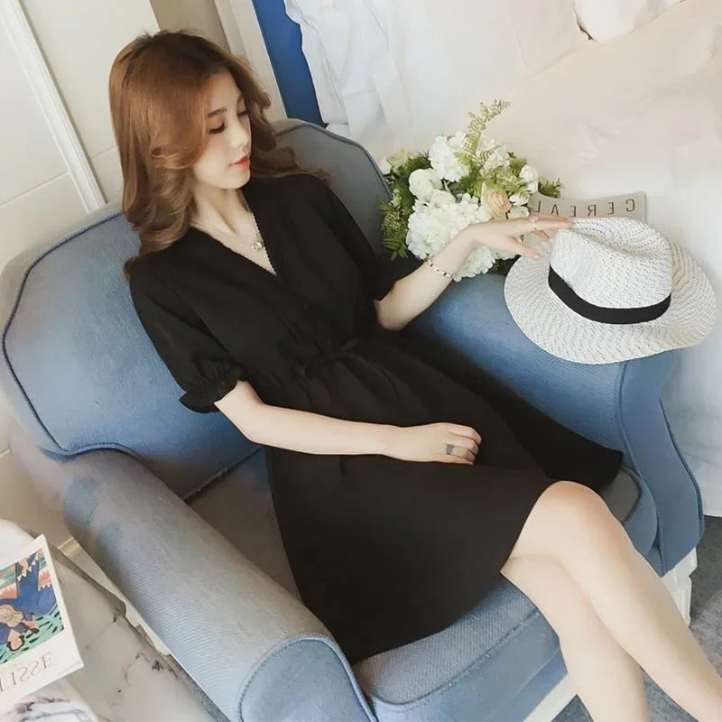 🍒Chiffon satynrok mini dames sagte syagtige uitrustings, roffel, slim gemaklike klere vir somergeleenthede, partytjiedrag, Dainty Dollar Dollar Doll