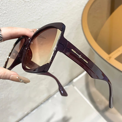 🍒oversized square fashion sunglasses for women anti-Glare durable pc frame with chic metal hinges - perfect for beach glasses travel sunglasses for all seasons Colour Cools