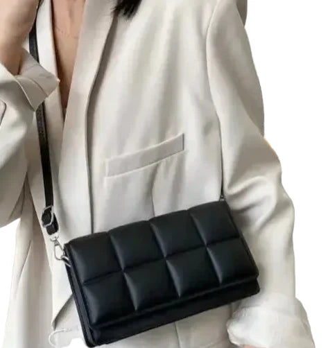 🍒Solid colour shoulder bag crossbody handbags female cushioned designer pu leather bags for smart casual accessory for women Chocolate Bag
