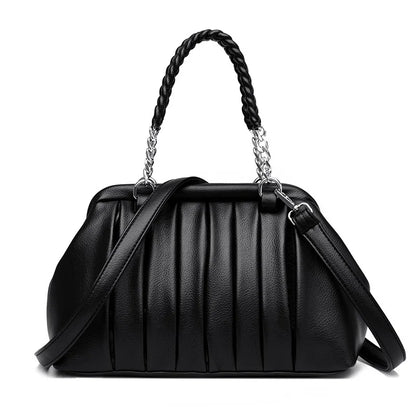 🍒Luxury large capacity pu leather women's crossbody bag Vintage style shoulder bag chain handbags for ladies Fashion carry bag
