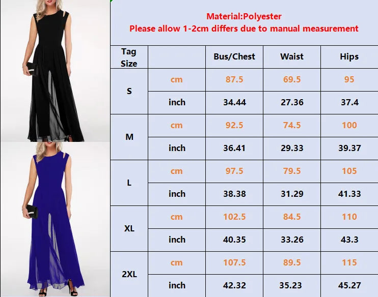 🍒Summer long jumpsuits for women round neck sleeveless outfit milk silk solid colour occasion wear