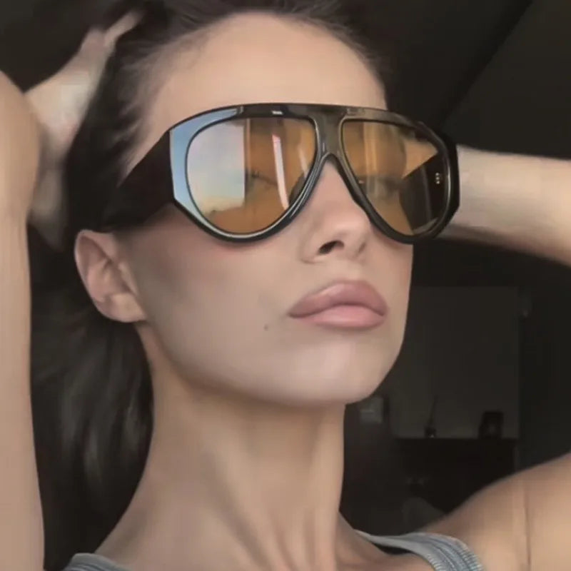🍒Vintage ovale gradient sonbrille T sonbrille, nuwerwets ontwerper sonbrille, unisex ry sonbrille, vroue luiperd skakerings uv400wye Oog Hierdie Tier