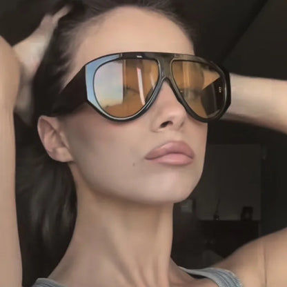 🍒Vintage ovale gradient sonbrille T sonbrille, nuwerwets ontwerper sonbrille, unisex ry sonbrille, vroue luiperd skakerings uv400wye Oog Hierdie Tier