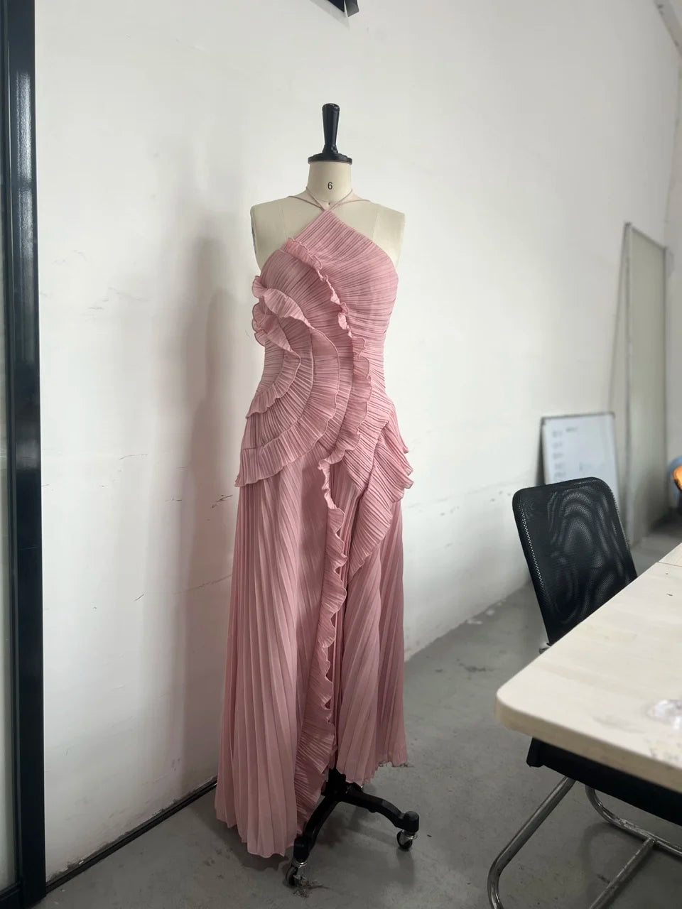 🍒Ruffles aandrok elegante nekband geplooide A-lyn midi-rok effekleur someruitrustings ruglose vakansiedrag Y2k mode partytjie geleentheidsdrag Kry hierdie Ruffle Jy sal Verheug wees