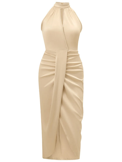 🍒Women's halter evening dresses party fashion clothing elegant long outfit occasion wear midi Be Seen In Emerald Envy Green Or Red Instead…