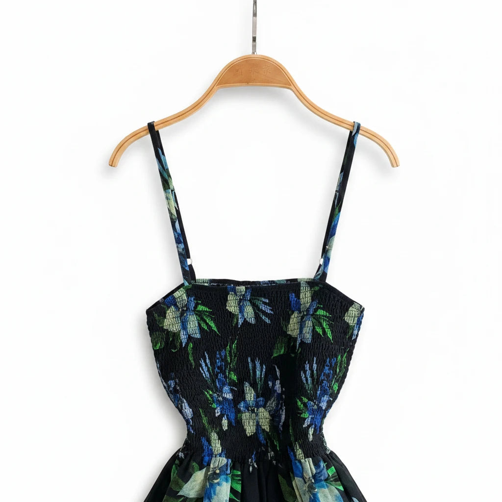🍒Backless summer dress for women fashion beach wear slip sleeveless spaghetti straps smart casual outfit Flouncey Floral Fun