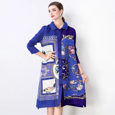 🍒Plus size pleated shirt dress color block outfits loose one size fits all  stretch cardigans smart casual clothing women