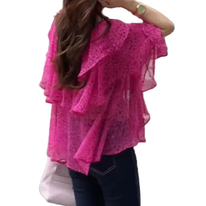 🍒Chiffon blouses for women fashion clothes oversized tops for summer blouse shirt smart casual going out tops Float Around Town  In your Flouncy