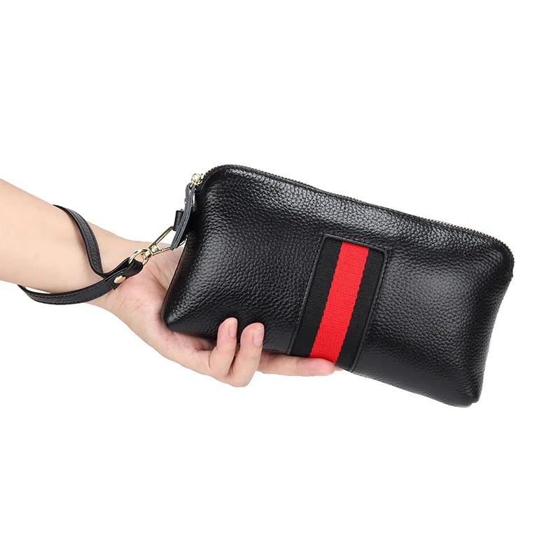 🍒Genuine leather clutch bag women’s zipper handbag cowhide wrist bag for women casual wrist let pouch smart casual accessories Dont WRIST Missing This, BAG It Now