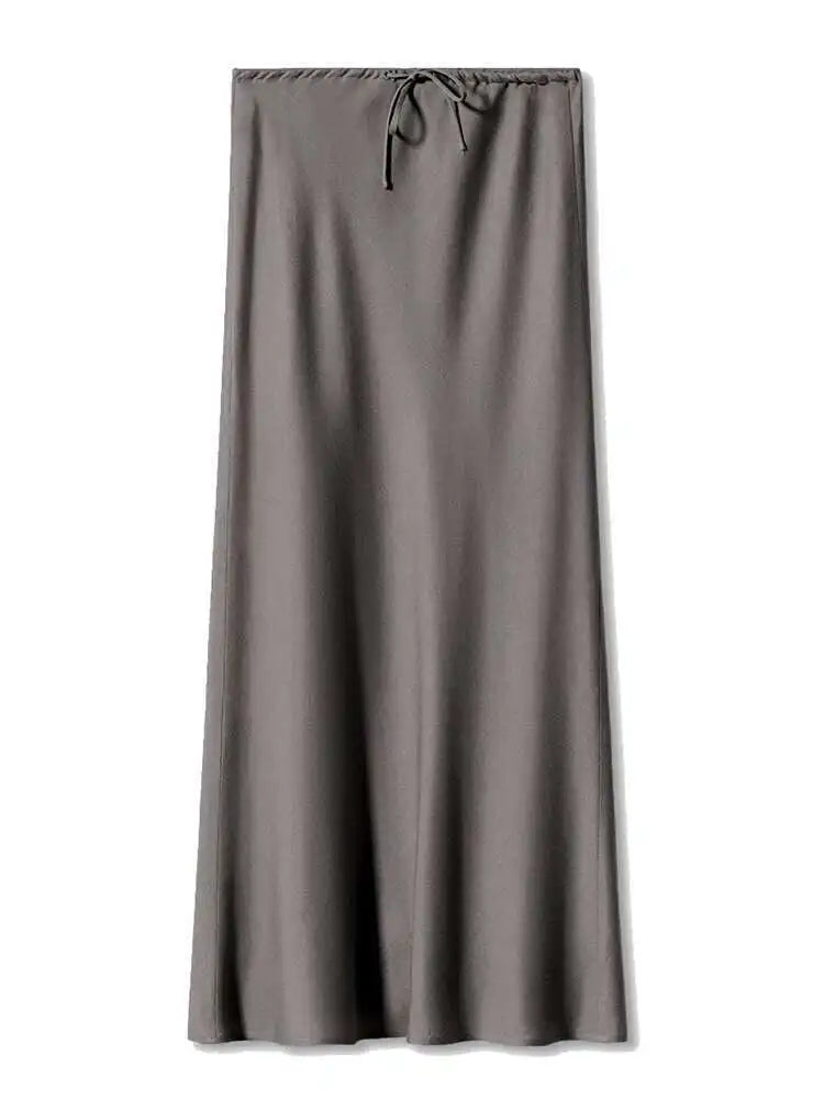 🍒Long satin skirts maxi for women straight elegant silky skirts long elasticated waist Put This Jewel In The Crown Of Your Wardrobe
