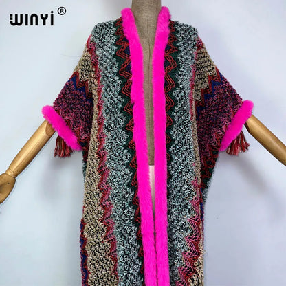 🍒Cardigan coat women winter wear tassel knitted coat winter womenpartywear coat maxi fashions cold weather clothes party coat thick warm free size female kaftan Warm Up To Pink