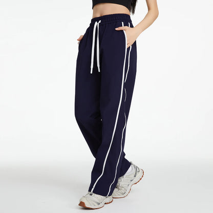 🍒Sportbroek vir vroue somer koel gemaklike los wye pype winddigte buitelug los gemaklike wyepypbroek gimnasiumklere mode: Sport Jou Styl