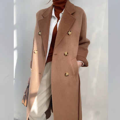 🍒Cashmere and wool coat thick double-sided two in one coat fashion for women beautiful Suit Jackets With Belt No Pulling The Wool Over Your Eyes With This Cashmere