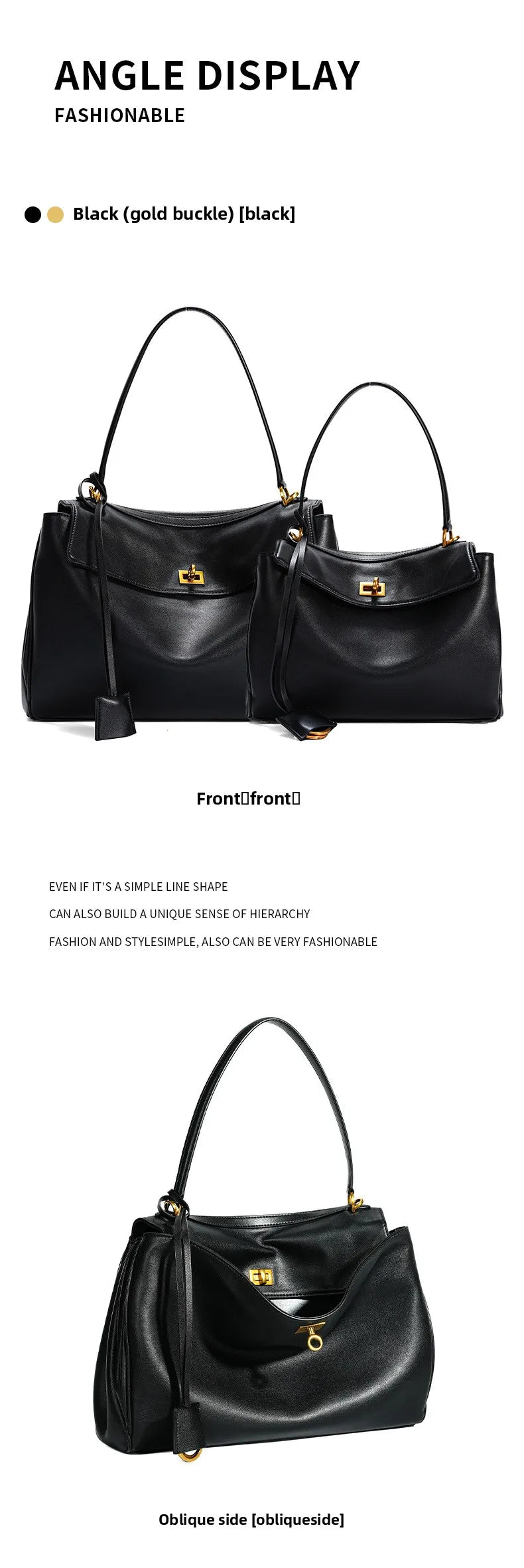 🍒Large capacity leather bag with lock for women's tote with advanced locking fashion high sensibility underarm bag that fits laptop smart casual accessory  Lock On To High Quality